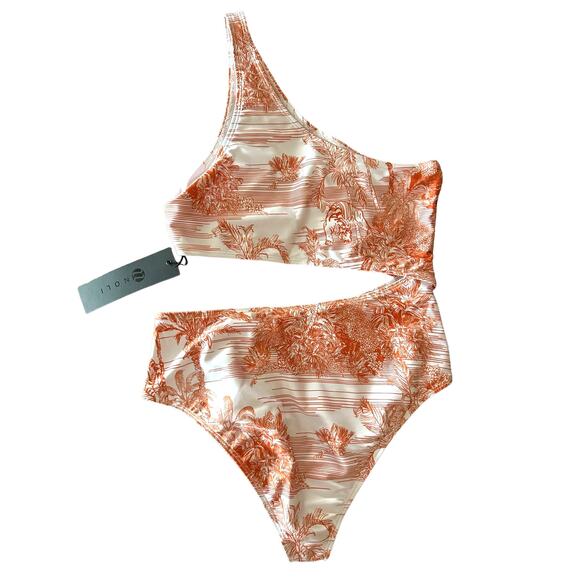 Noli Yoga Swimwear Isla One Piece Swimsuit Paradise Orange Size Large NWT - Picture 4 of 8